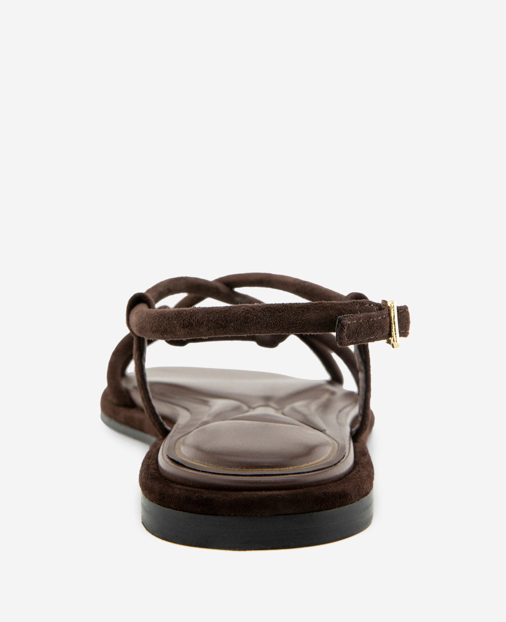 Kenneth Cole Paria Suede Knot Detail Sandal | CHOCOLATE SUEDE