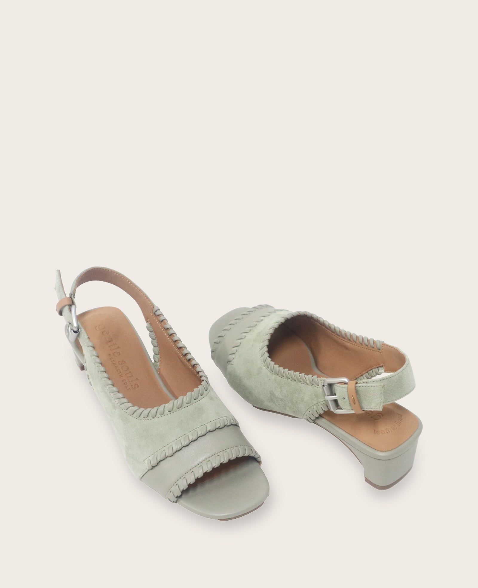Kenneth Cole GENTLE SOULS - Samarra Suede Braided Detail Slingback Heel | SILVER SAGE SUEDE