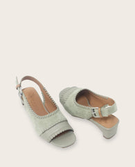 Kenneth Cole GENTLE SOULS - Samarra Suede Braided Detail Slingback Heel | SILVER SAGE SUEDE