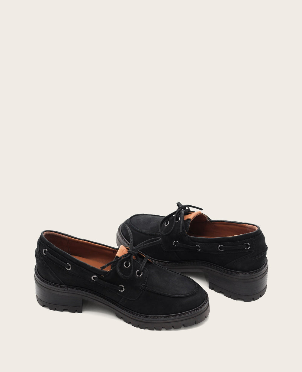 Kenneth Cole Shop Gentle Souls Brigly Black Nubuck Lug Boat Shoe | KC | BLACK NUBUCK