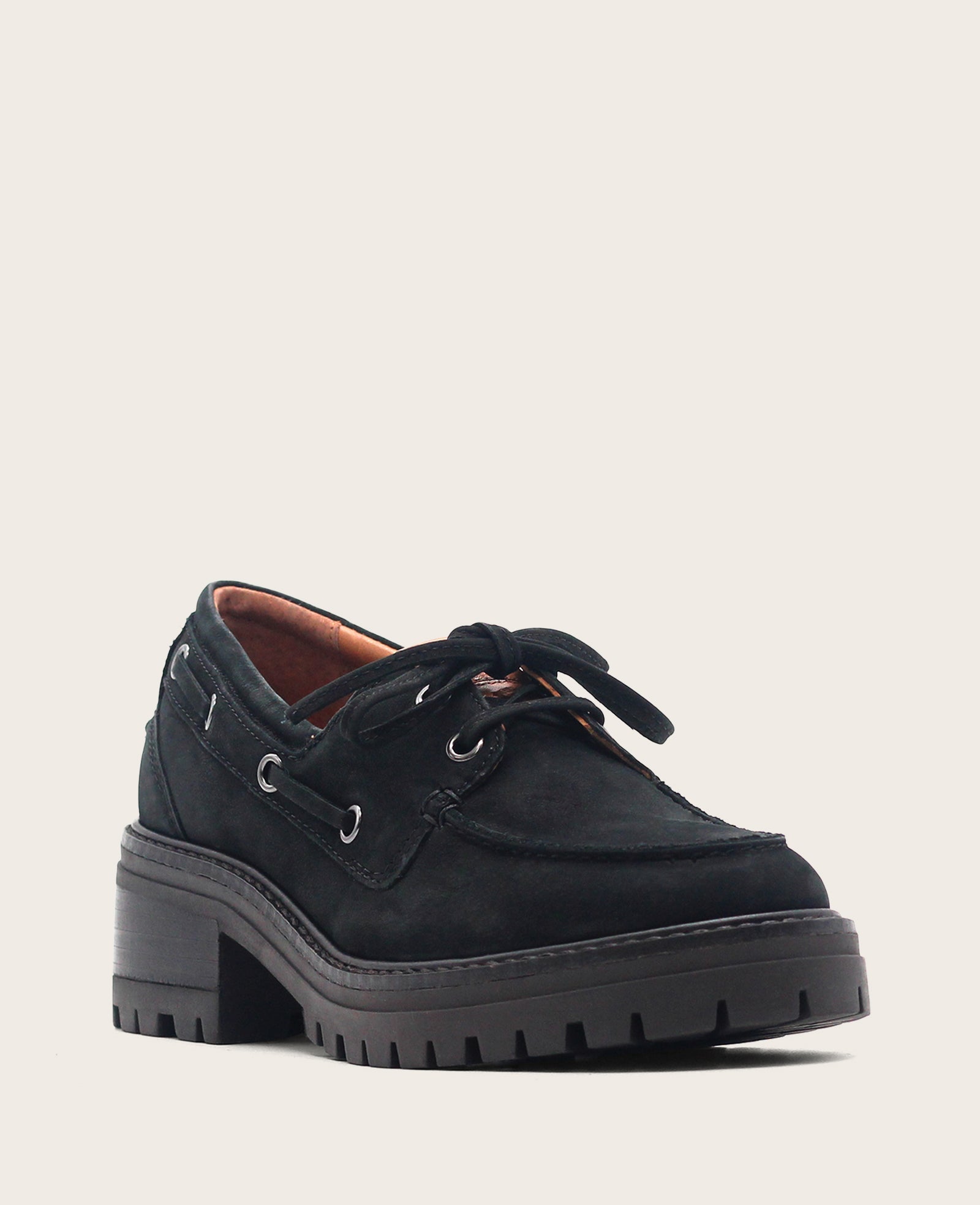 Kenneth Cole Shop Gentle Souls Brigly Black Nubuck Lug Boat Shoe | KC | BLACK NUBUCK