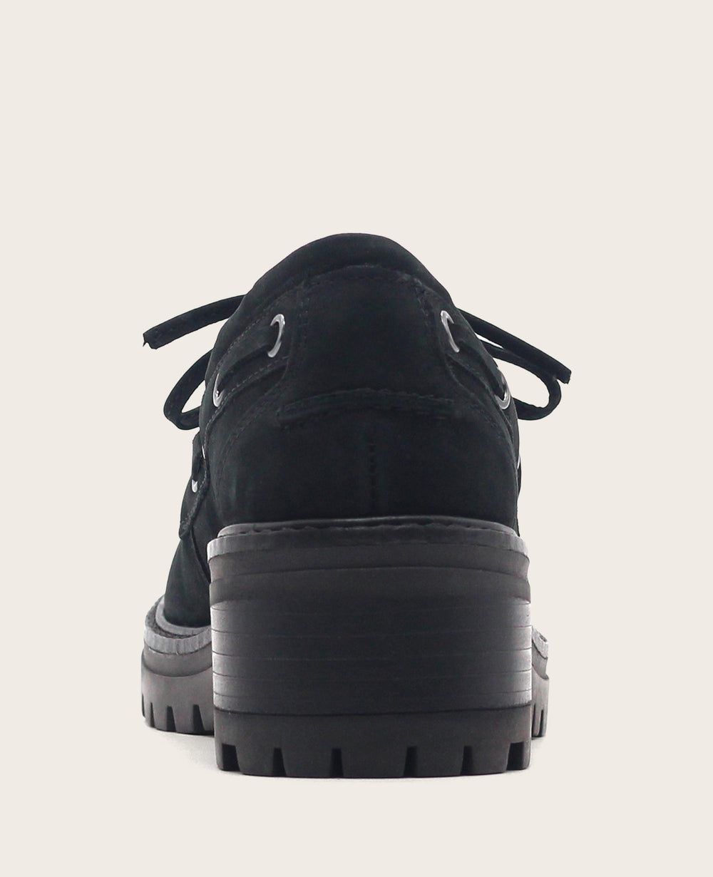 Kenneth Cole Shop Gentle Souls Brigly Black Nubuck Lug Boat Shoe | KC | BLACK NUBUCK