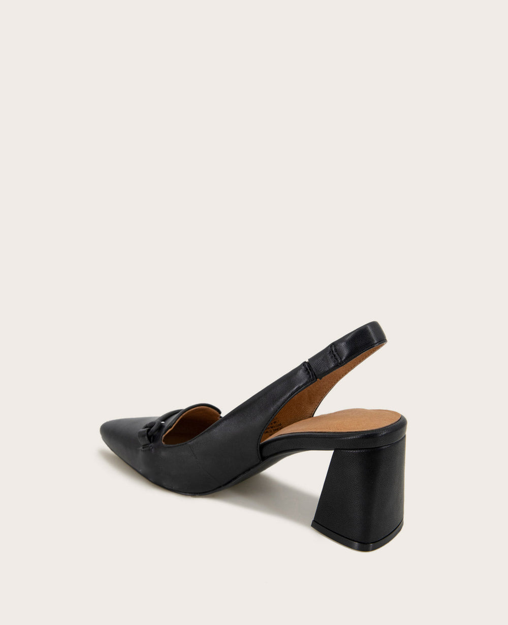 Kenneth Cole Dionne Black Slingback Heel – Gentle Souls Comfort Classic | BLACK