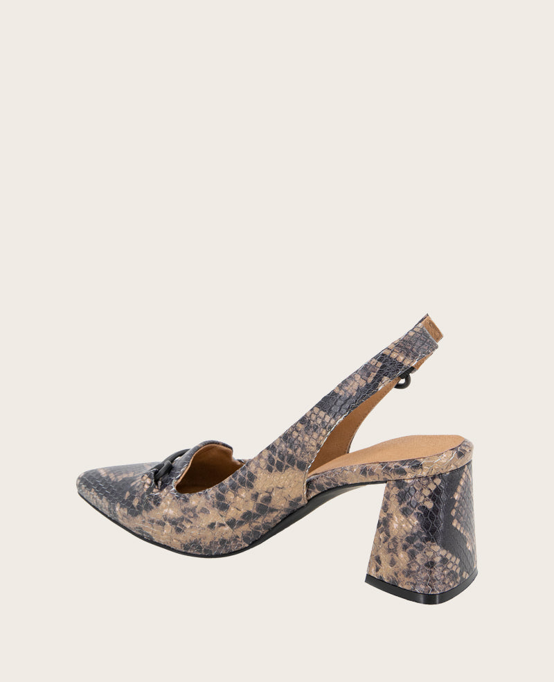 Kenneth Cole Diana Leather Bow Heel – Gentle Souls by Kenneth Cole | BROWN SNAKE LEATHER