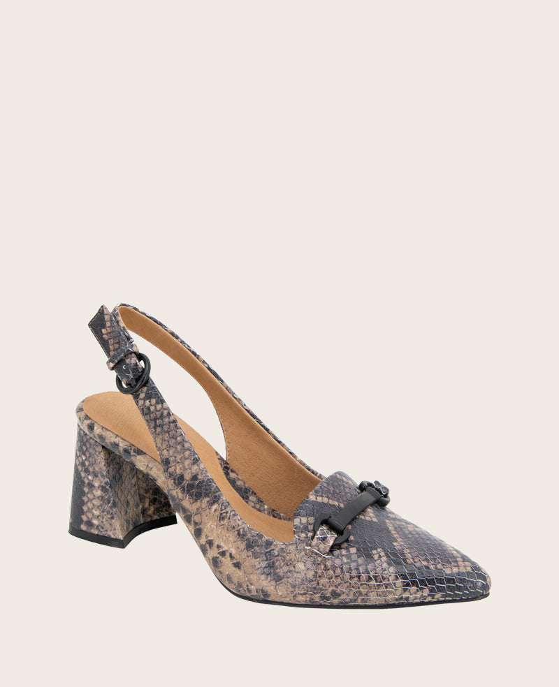 Kenneth Cole Diana Leather Bow Heel – Gentle Souls by Kenneth Cole | BROWN SNAKE LEATHER