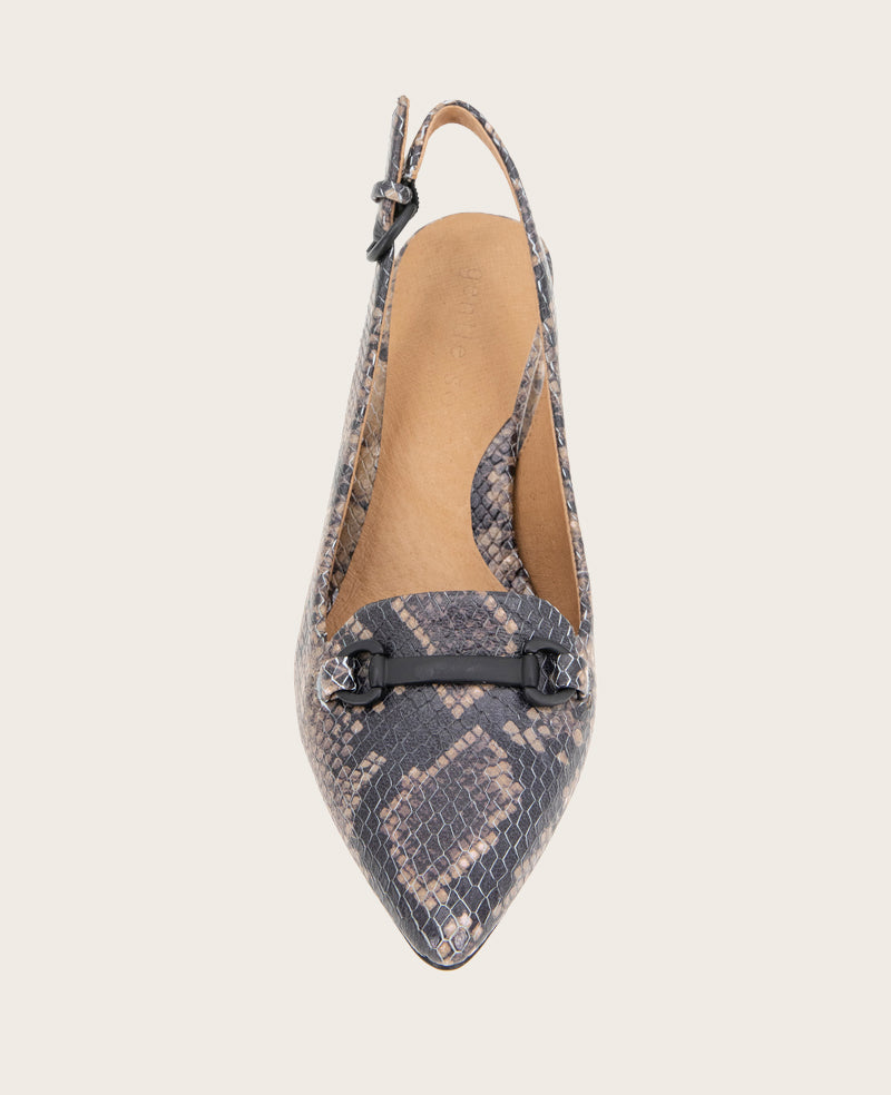Kenneth Cole Diana Leather Bow Heel – Gentle Souls by Kenneth Cole | BROWN SNAKE LEATHER