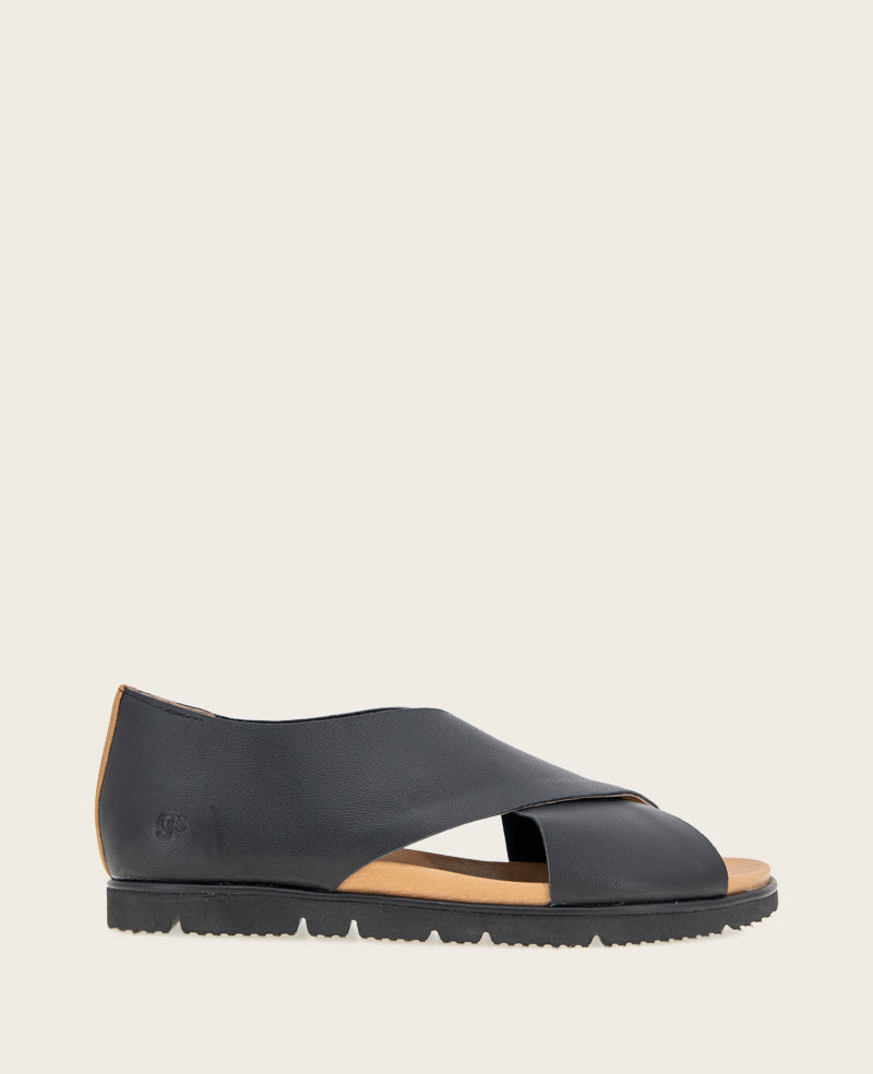 Kenneth Cole Leslie X-Band Sandal Black – Women’s Cushioned Fit | KC | BLACK LEATHER