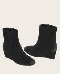 Kenneth Cole GENTLE SOULS - Nash Suede Side Zip Wedge Bootie | BLACK SUEDE