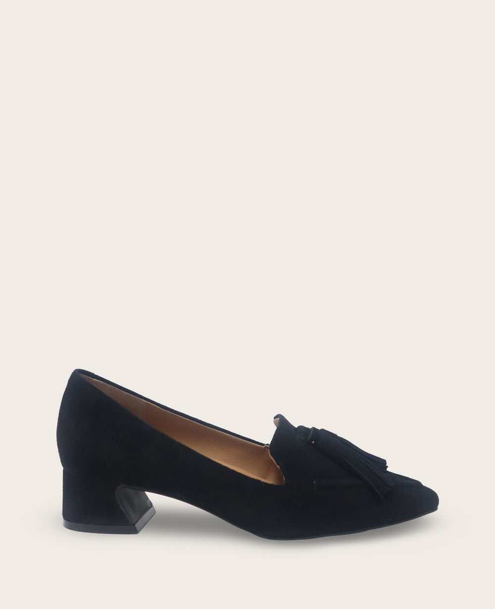Kenneth Cole Shop Women's Glova Suede Tassel Heel, Black | Gentle Souls | BLACK SUEDE