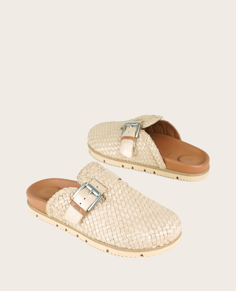 Kenneth Cole Brantley Woven Leather Mule in Sand – Gentle Souls Comfort | SAND WOVEN LEATHER