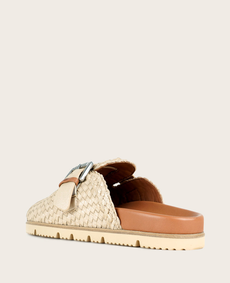 Kenneth Cole Brantley Woven Leather Mule in Sand – Gentle Souls Comfort | SAND WOVEN LEATHER