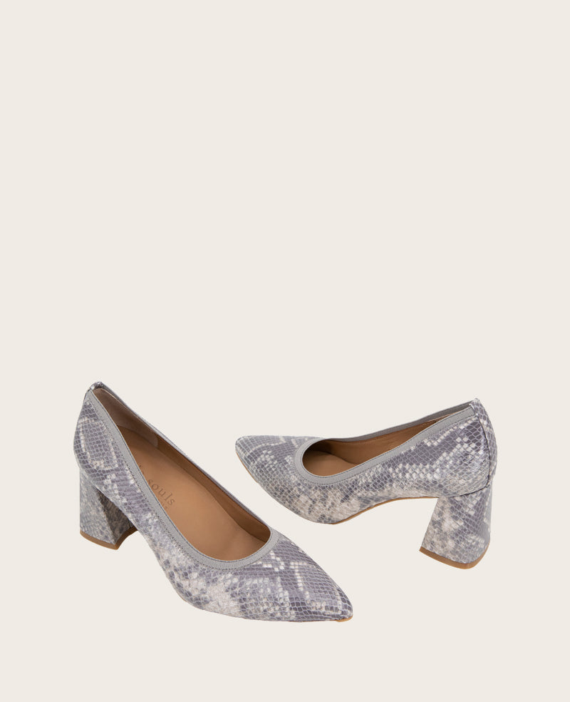 Kenneth Cole GENTLE SOULS - Dionne Snakeskin Leather Heel | TAUPE SNAKE LEATHER