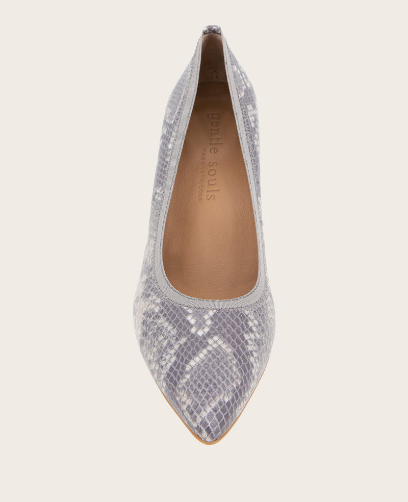 Kenneth Cole GENTLE SOULS - Dionne Snakeskin Leather Heel | TAUPE SNAKE LEATHER