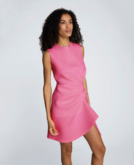 Kenneth Cole Draped Pleated Mini Cascading Detail Dress | PINK BLISS